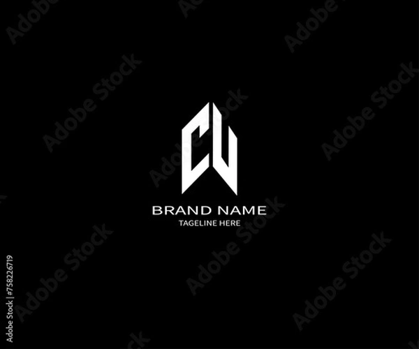 Fototapeta CU letter logo Design. Unique attractive creative modern initial CU initial based letter icon logo