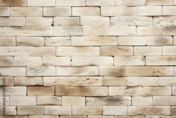 Obraz Cream color brick wall texture background