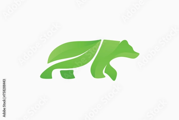 Obraz bear leaf logo design