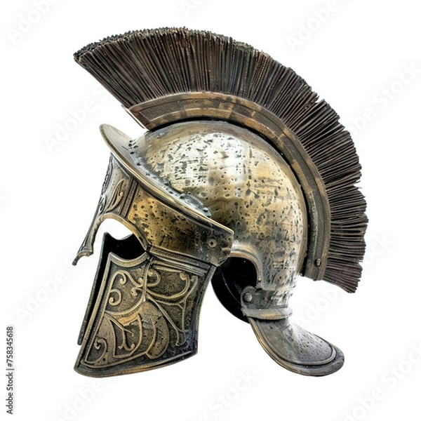 Fototapeta medieval knight helmet   isolated on transparent background, created using generative AI tools