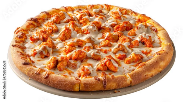 Obraz Buffalo Chicken Pizza isolated on transparent png background. Generative ai 