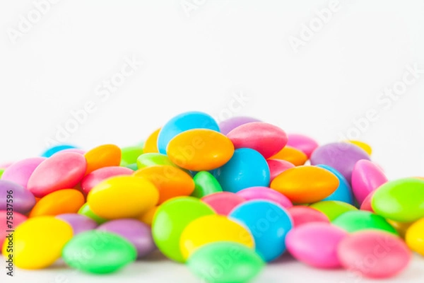 Obraz colored candy on white background