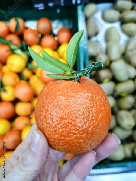 Obraz oranges in a market