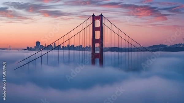 Obraz golden gate bridge at sunset
