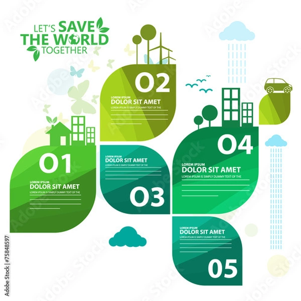 Obraz green infographic