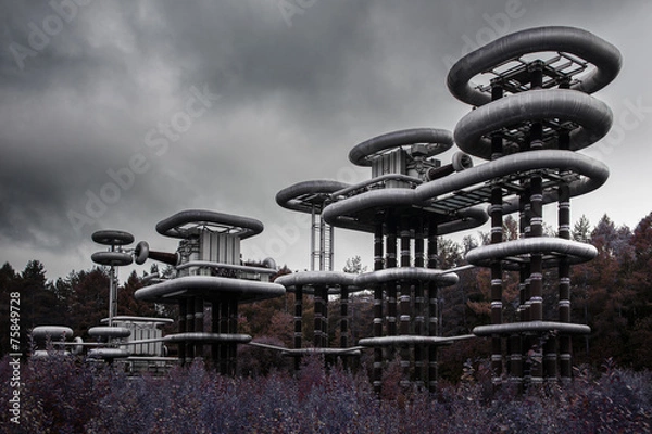 Obraz Research station with a generator Tesla