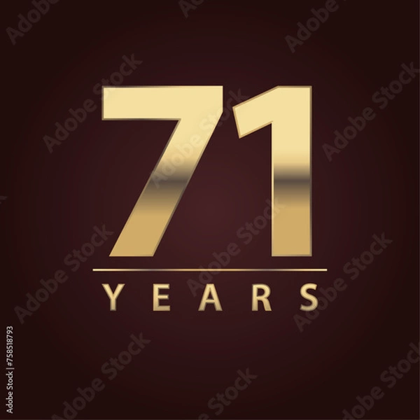 Obraz 71 years for celebration events, anniversary, commemorative date. seventy one years logo