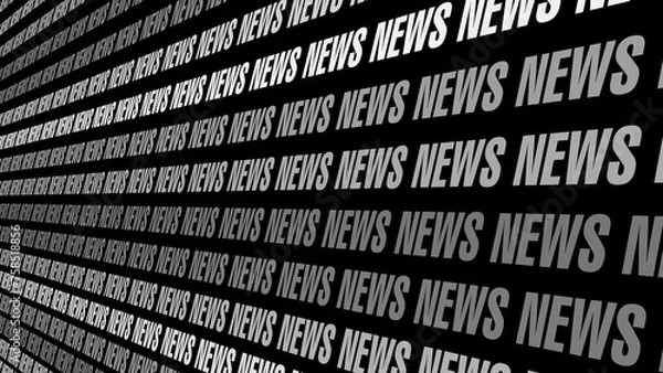 Fototapeta News headline black background with red news text global coverage, current affairs, worldwide news