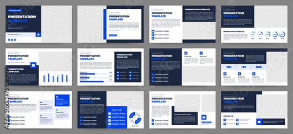 Fototapeta Modern presentation slide templates. Infographic elements template set for web, print, annual report brochure, business flyer leaflet marketing and advertising template. Vector Illustration.