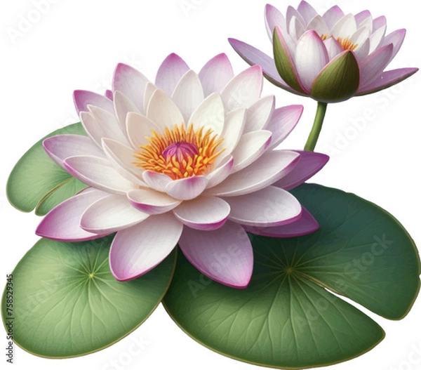 Obraz Water  Lily Tree Vector Illustration