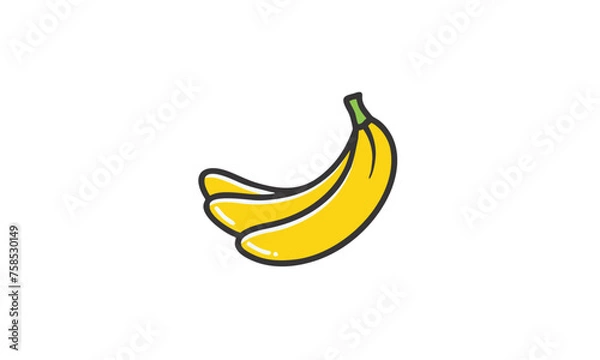 Fototapeta Banana Flat design logo vector 