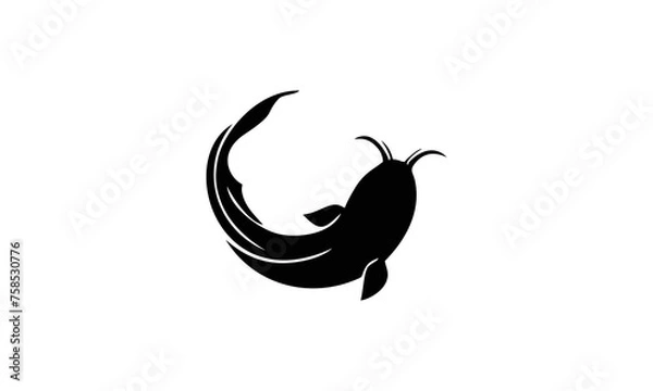 Fototapeta catfish black icon vector 