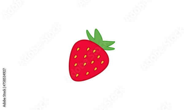 Fototapeta Strawberry flat design logo vector 