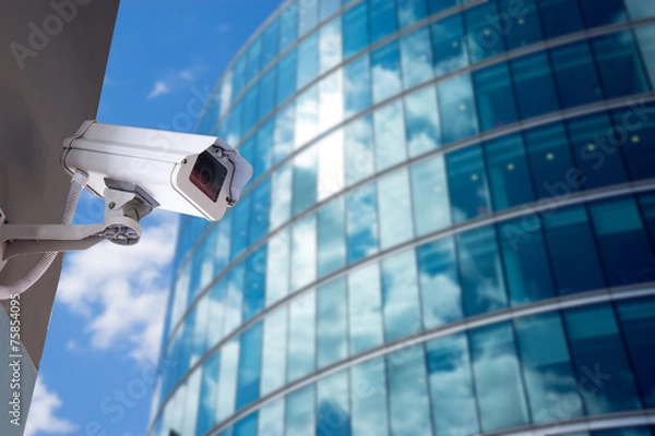 Fototapeta Security CCTV camera in office building