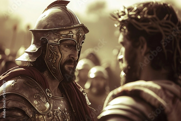 Obraz Depict the Roman centurion realizing Jesus was the Son of God