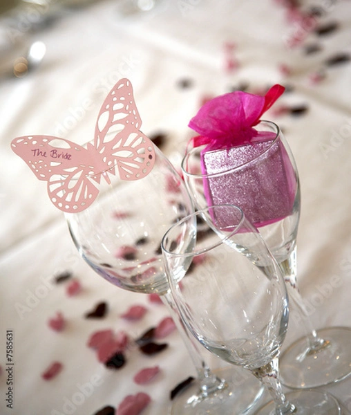Obraz Butterfly bride place setting