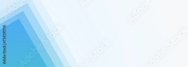 Fototapeta Abstract geometrical white digital web horizontal banner design template blank with place for text . Square cyan blue transparent stripes lines shapes