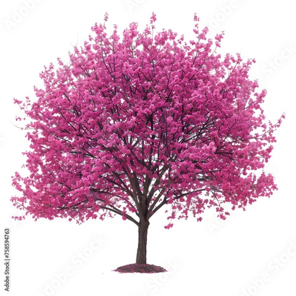 Fototapeta Redbud tree on isolated background