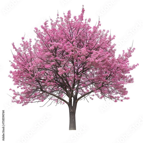 Fototapeta Redbud tree on isolated background