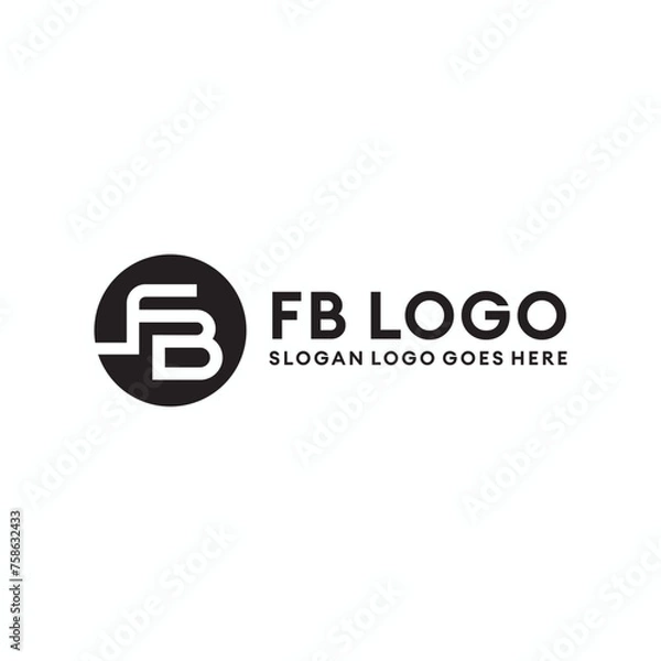 Fototapeta FB Letter circle logo vector image