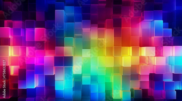 Fototapeta Background image with rainbow digital effect pattern.