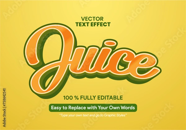 Fototapeta 3D juice text effect