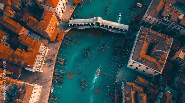 Fototapeta Wonders of Venice on a colorful day.