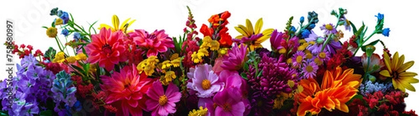 Fototapeta Romantic spring flowers isolated on transparent background