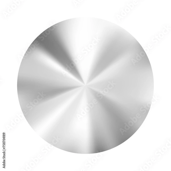 Fototapeta Silver foil texture on paper, showcasing glossy metal background with lustrous shine. Flat vector illustration isolated on white background.