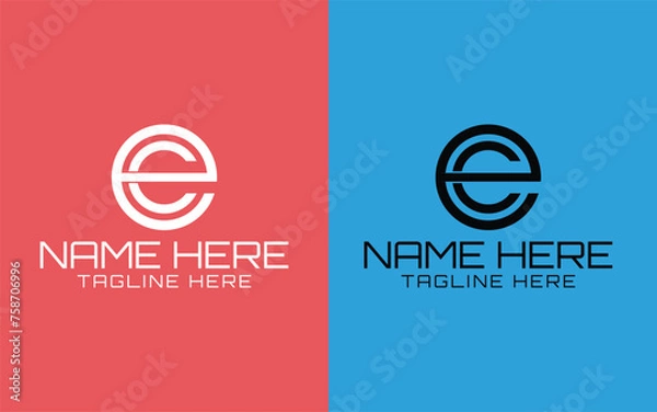 Fototapeta initial logo ec, c inside e rounded letter logo