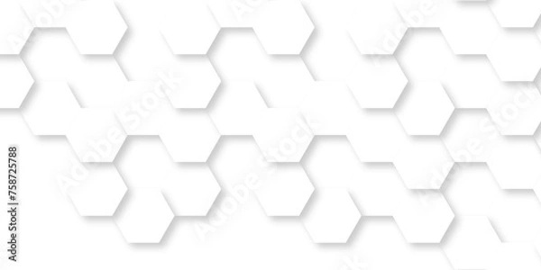 Obraz Abstract background with hexagons Abstract hexagon polygonal pattern background vector. seamless bright white abstract honeycomb background.	
