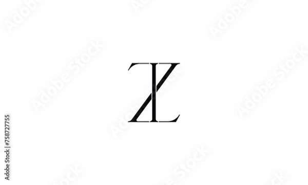 Fototapeta Alphabet Letters ZL, LZ, Initials Logo Monogram