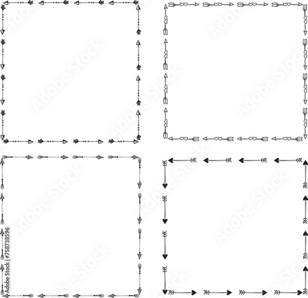 Fototapeta Arrows frame, square arrows, arrow files
