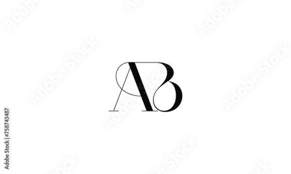 Fototapeta AB, BA, A, B, Abstract Letters Logo monogram