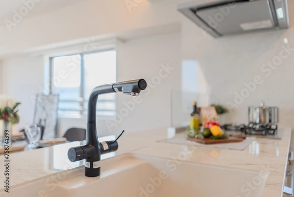 Obraz オシャレでシックなシンクの水栓