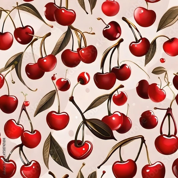Obraz seamless pattern with cherries