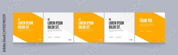 Fototapeta Microblog carousel template for social media post, Clean modern and gradient design, eps vector illustration