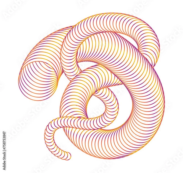 Fototapeta The spiral. The dynamic shape of the parallel lines creates the illusion of volume. A design element for creative ideas