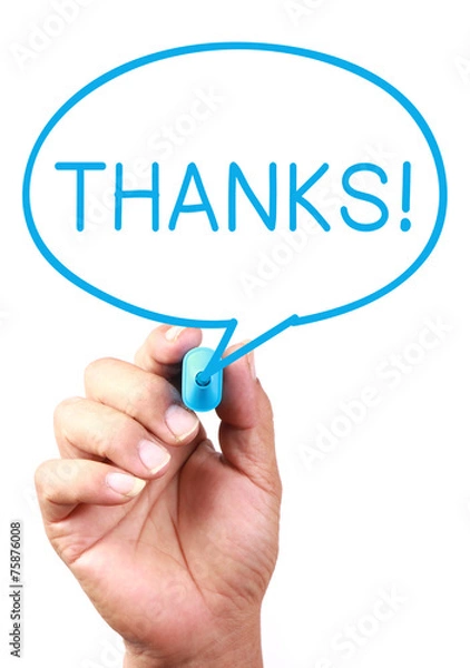 Fototapeta Thanks Speech Bubble