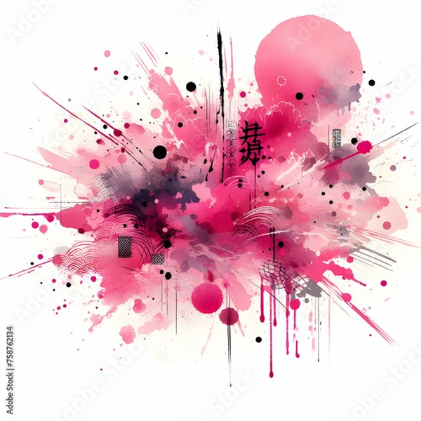 Obraz black and white swirl, spiral,swirl,art, fractal, design, illustration, Ai generated 