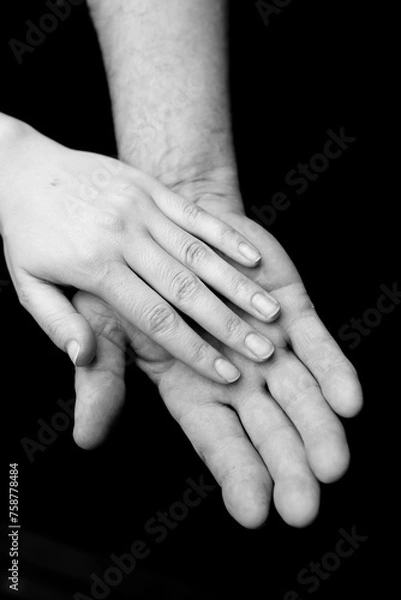 Obraz old and young hands together