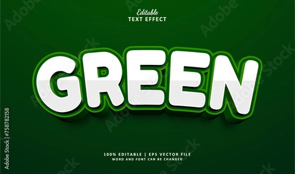 Fototapeta Green Editable Text Effect 3d Bold Style