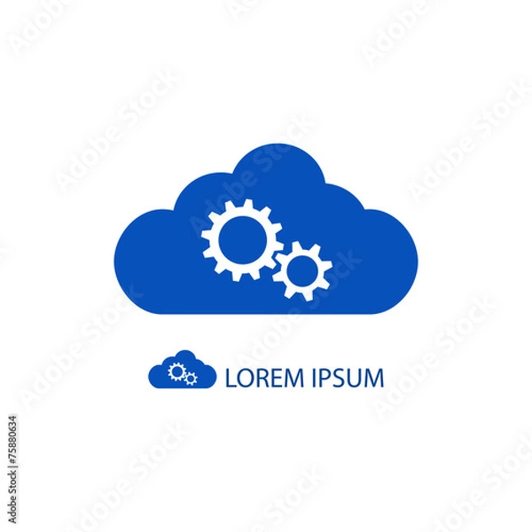 Obraz Blue cloud with gear wheels