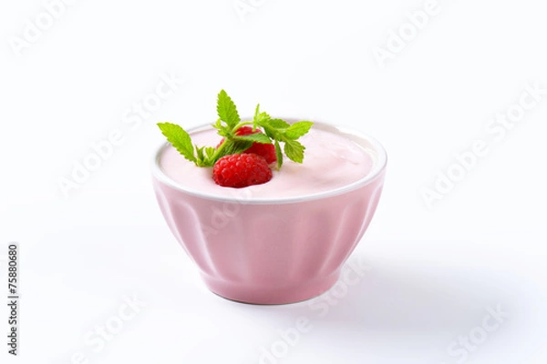 Fototapeta Light raspberry yogurt