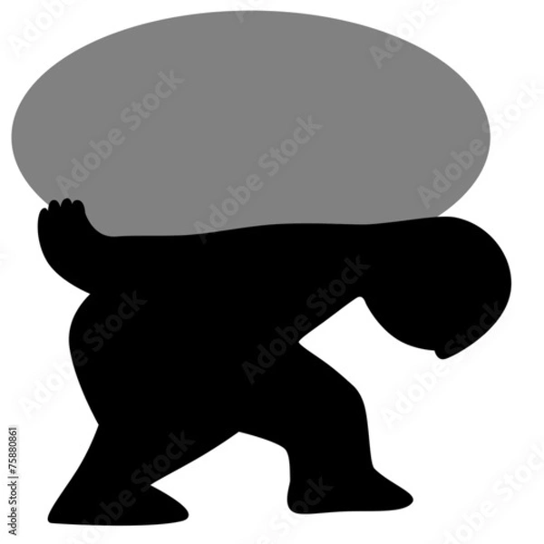 Obraz 荷物を背負った人のイラスト　左向き　右向き