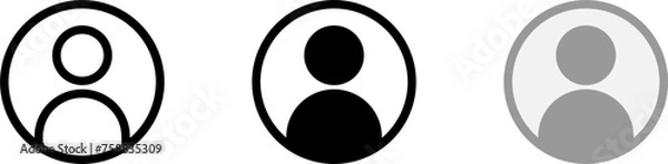 Fototapeta Generic Anonymous Social Media Web User Account Profile Avatar Image Symbol Icon Set. Vector Image.	