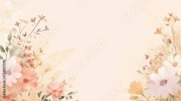 Fototapeta Elegant Floral Arrangement on a Soft Pastel Background For Spring