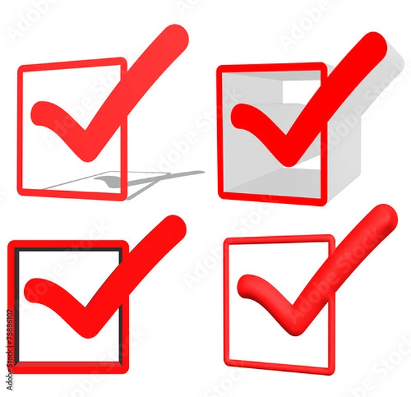 Fototapeta Czerwone znaki kontrolne V