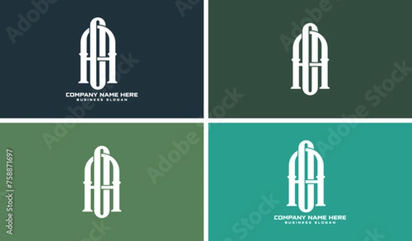 Fototapeta Letter AO and OA  design logo logotype concept with serif font and elegant style. Vector illustration icon with letters A and f.
