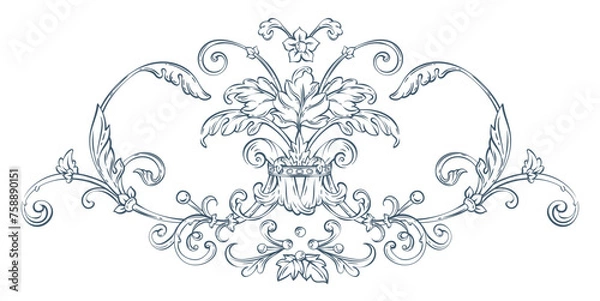 Obraz Luxury decorative vector element, baroque monogram, renaissance emblem, luxury label